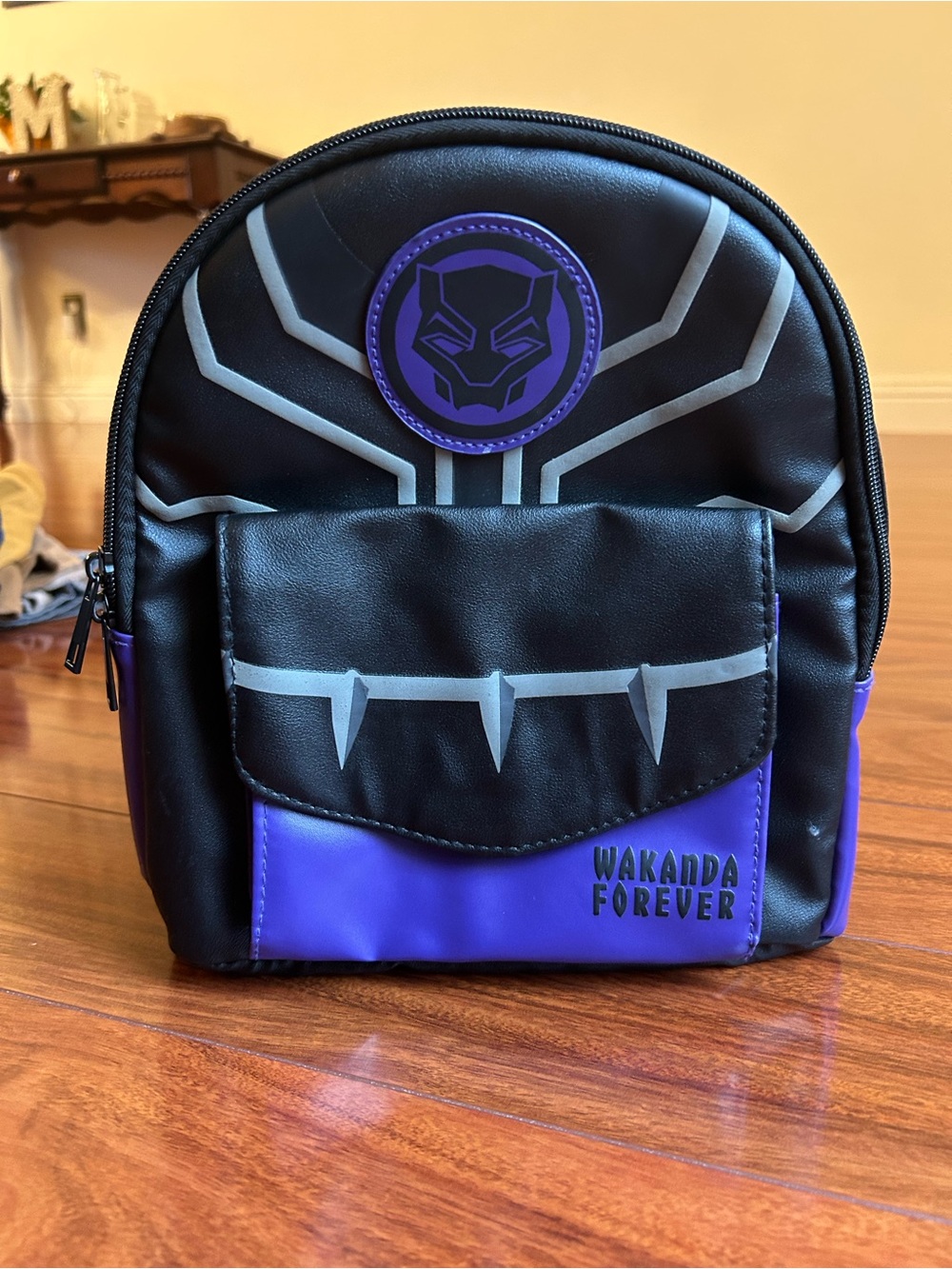 Black & Purple 'Wakanda Forever' Mini Backpack